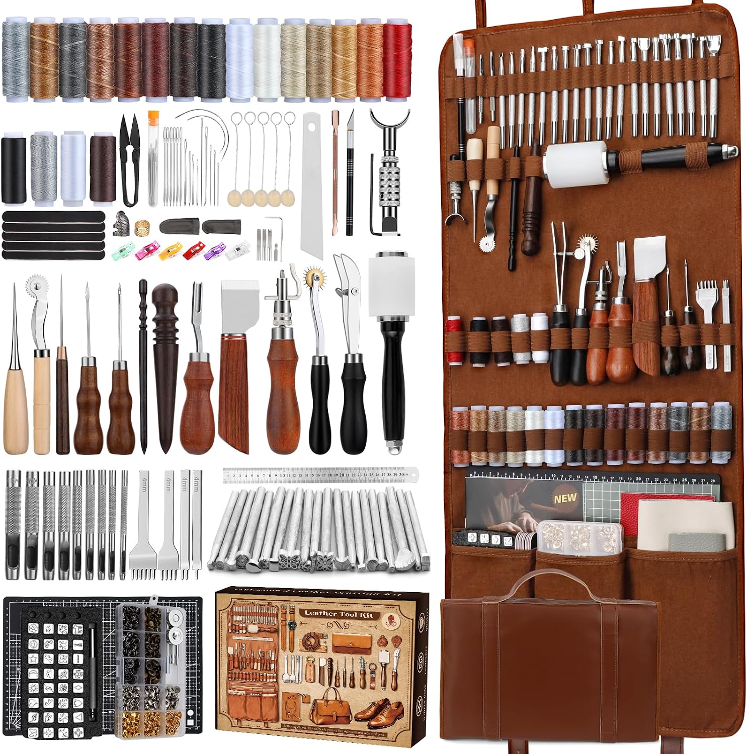 Sewing - Lederbearbeitungs-Set, Lederwerkzeuge und Bastelset mit Maßgefertigter