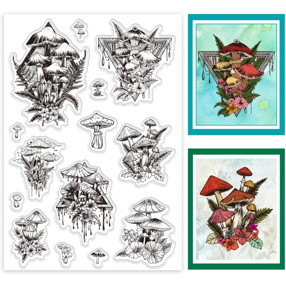 Klare Pilzstempel, Pflanzen-Si – Clear Silicone Stamps For Card Making Bewertung und Preis