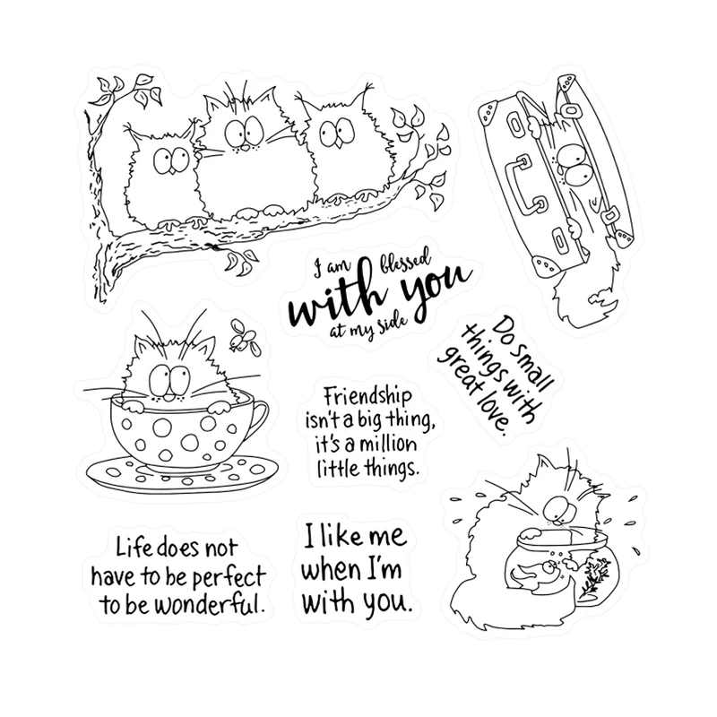 Kawaii Fatty Cats Owl Stanzfor – Clear Silicone Stamps For Card Making Bewertung und Preis
