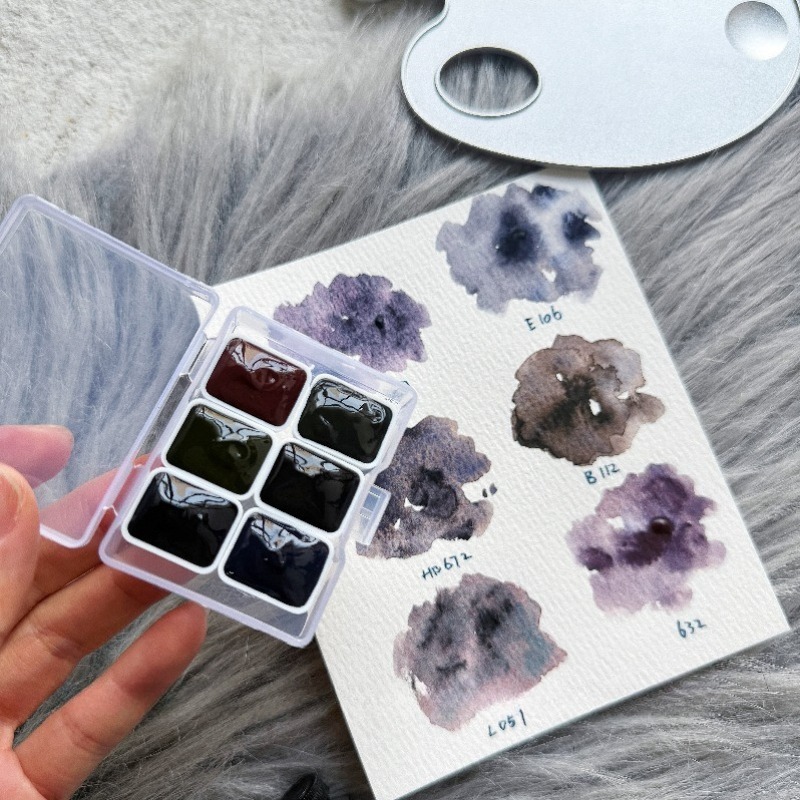 6 Farben 1ml White Night Colle – Watercolor Paint Set Solid Pigment Bewertung und Preis